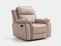 Fauteuil relax - cuir synthétique - 101x95x103 cm - taupe rosé - style contemporain