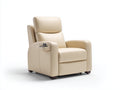 Fauteuil relax - cuir synthétique - 91x90x106 cm - beige clair - style moderne