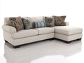 Canapé d'angle - tissu-bois - 234x160x85 cm - beige clair-marron foncé - style classique moderne