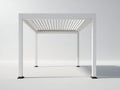 Pergolas et tonnelles - aluminium - 380x300x255 cm - blanc-gris foncé - style moderne à lames orientables