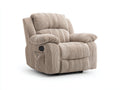 Fauteuil relax - velours côtelé - 96x93x106 cm - beige sable - style contemporain