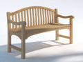 Banc de jardin - bois - 157x56x87 cm - bois clair - style classique avec accoudoirs