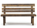 Banc de jardin - bois - 150x48x88 cm - marron foncé-marron clair - style rustique sans accoudoirs