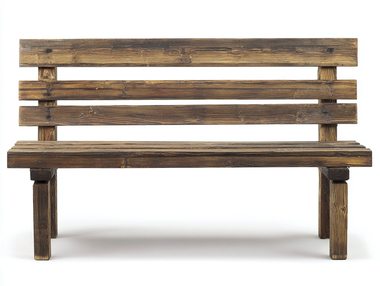Banc de jardin - bois - 150x48x88 cm - marron foncé-marron clair - style rustique sans accoudoirs