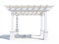 Pergolas et tonnelles - bois - 520x340x285 cm - blanc - style classique à toiture ajourée