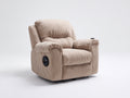 Fauteuil relax - velours côtelé - 94x92x105 cm - beige sable - style contemporain
