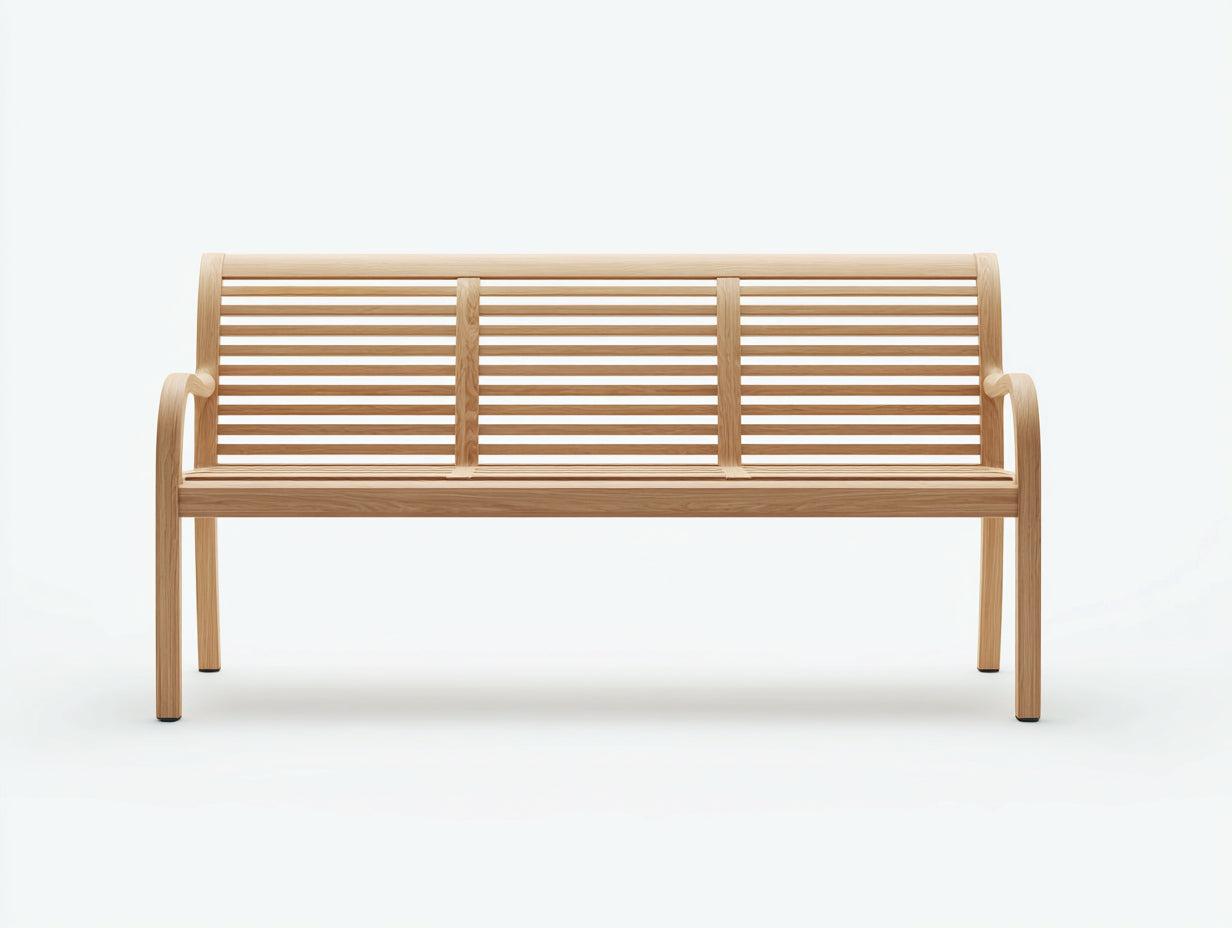 Banc de jardin - bois - 172x51x83 cm - bois clair - style naturel avec accoudoirs