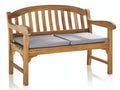 Banc de jardin - bois-tissu - 154x58x87 cm - marron clair-gris - style classique avec accoudoirs