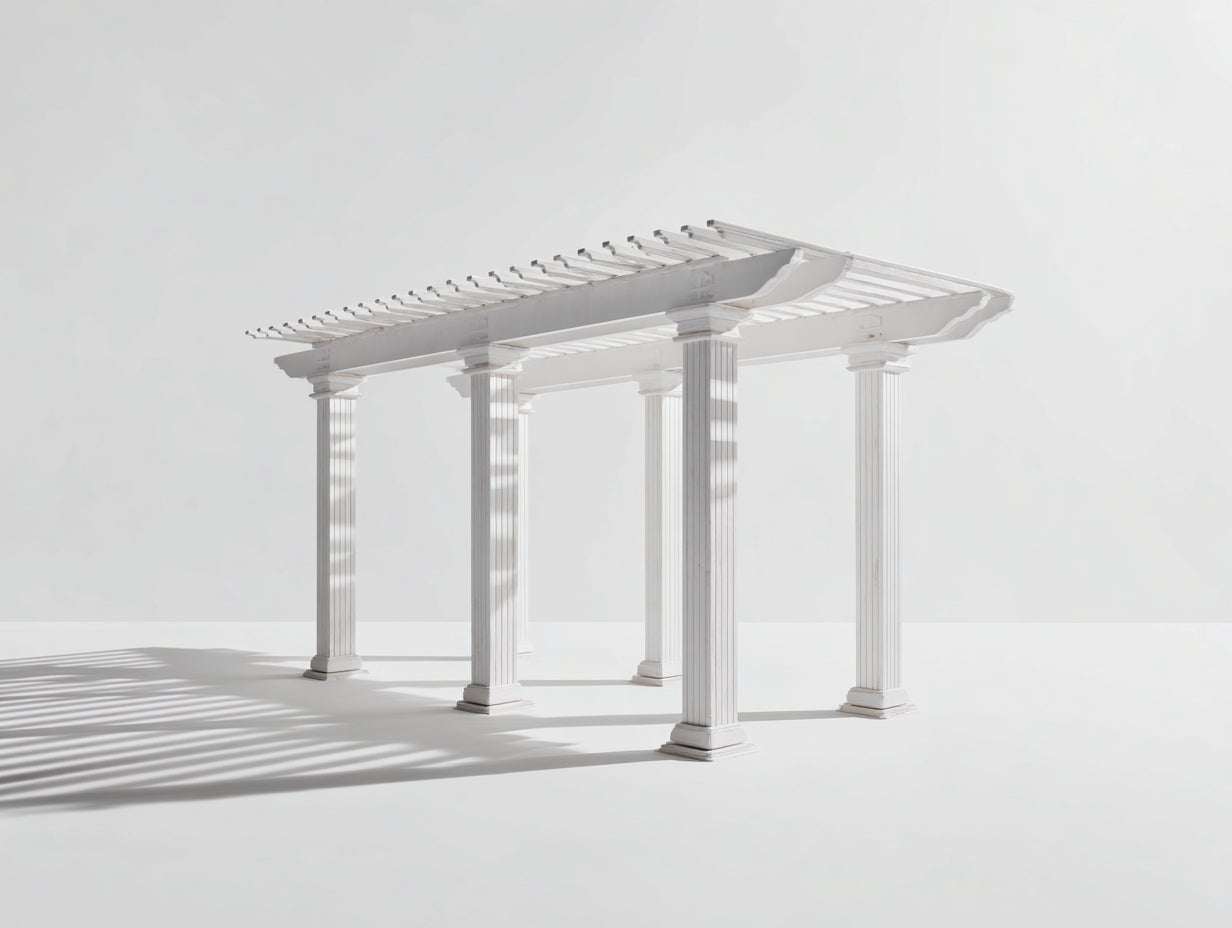 Pergolas et tonnelles - bois - 500x320x275 cm - blanc - style classique à colonnes