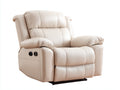 Fauteuil relax - cuir synthétique - 98x94x105 cm - beige ivoire - style moderne