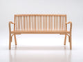 Banc de jardin - bois - 158x52x84 cm - bois clair - style classique avec accoudoirs