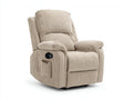 Fauteuil relax - velours côtelé - 96x92x107 cm - beige naturel - style contemporain